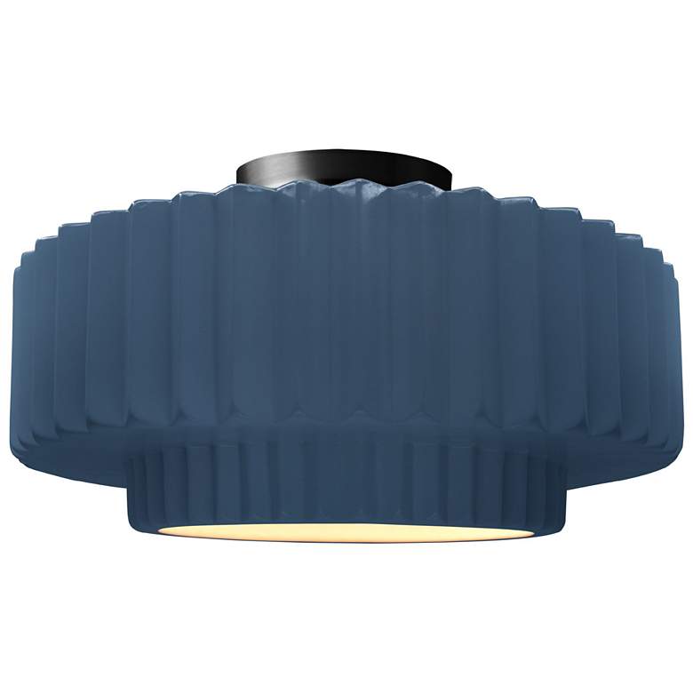 Image 1 Radiance 14.5"W Midnight/White Frame Matte Black Tier Pleated Semi.Flu