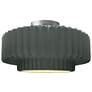 Radiance 14.5"W Pewter Green Frame Brushed Nickel Tier Pleated Semi.Fl
