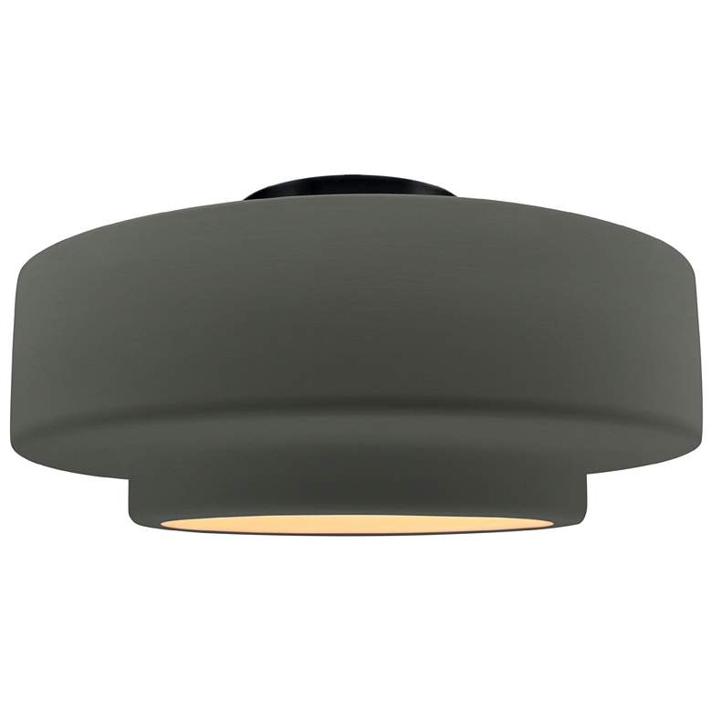 Image 1 Radiance 14.5"W Pewter Green Frame Matte Black Metal Medium Tier Semi.