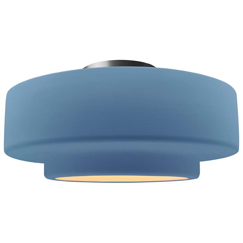 Image 1 Radiance 14.5"W Sky Blue Frame Brushed Nickel Medium Tier LED Semi.Flu