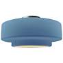 Radiance 14.5"W Sky Blue Frame Brushed Nickel Metal Medium Tier Semi.F
