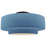 Radiance 14.5"W Sky Blue Frame Matte Black Metal Medium Tier LED Semi.