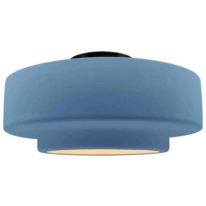 Image 1 Radiance 14.5"W Sky Blue Frame Matte Black Metal Medium Tier Semi.Flus