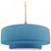 Radiance 14.5"W Sky Blue Frame Nickel Tier Beige Twisted LED Pendant
