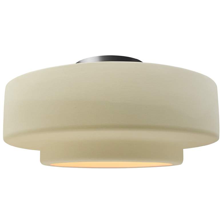 Image 1 Radiance 14.5"W Vanilla Gloss Frame Brushed Nickel Tier LED Semi.Flush