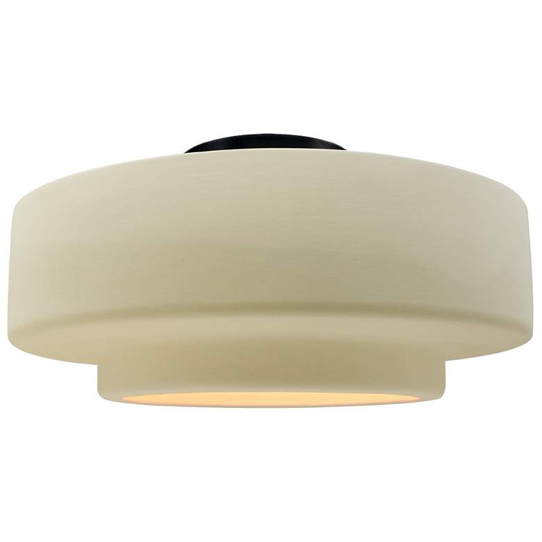 Image 1 Radiance 14.5"W Vanilla Gloss Frame Matte Black Medium Tier Semi.Flush