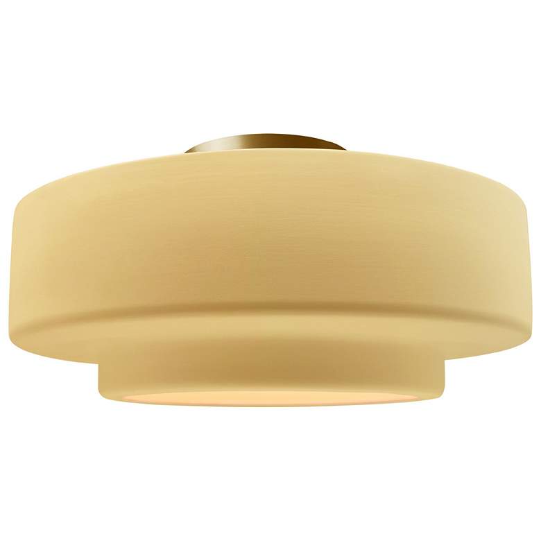 Image 1 Radiance 14.5"W Yellow Frame Brushed Brass Metal Medium Tier LED Semi.