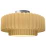 Radiance 14.5"W Yellow Frame Brushed Nickel Tier Pleated LED Semi.Flus