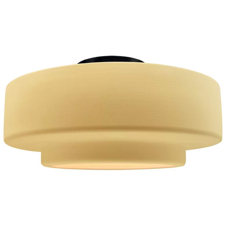 Image 1 Radiance 14.5"W Yellow Frame Matte Black Metal Medium Tier LED Semi.Fl