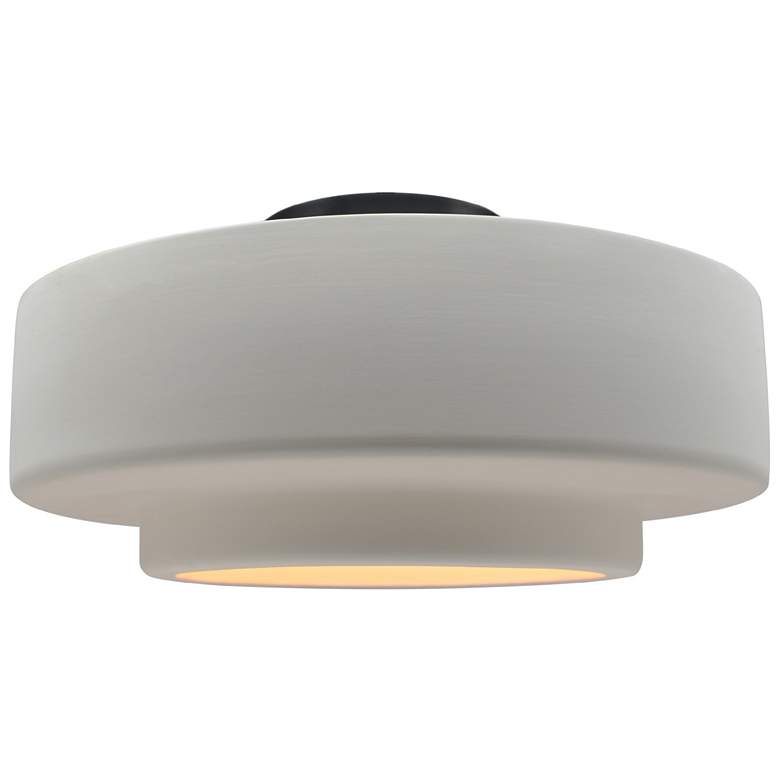 Image 1 Radiance 14 1/2" Wide Black and Bisque Ceramic Ceiling Light