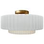 1_Radiance 14 1/2" Wide Brass with White Ceramic Ceiling Light