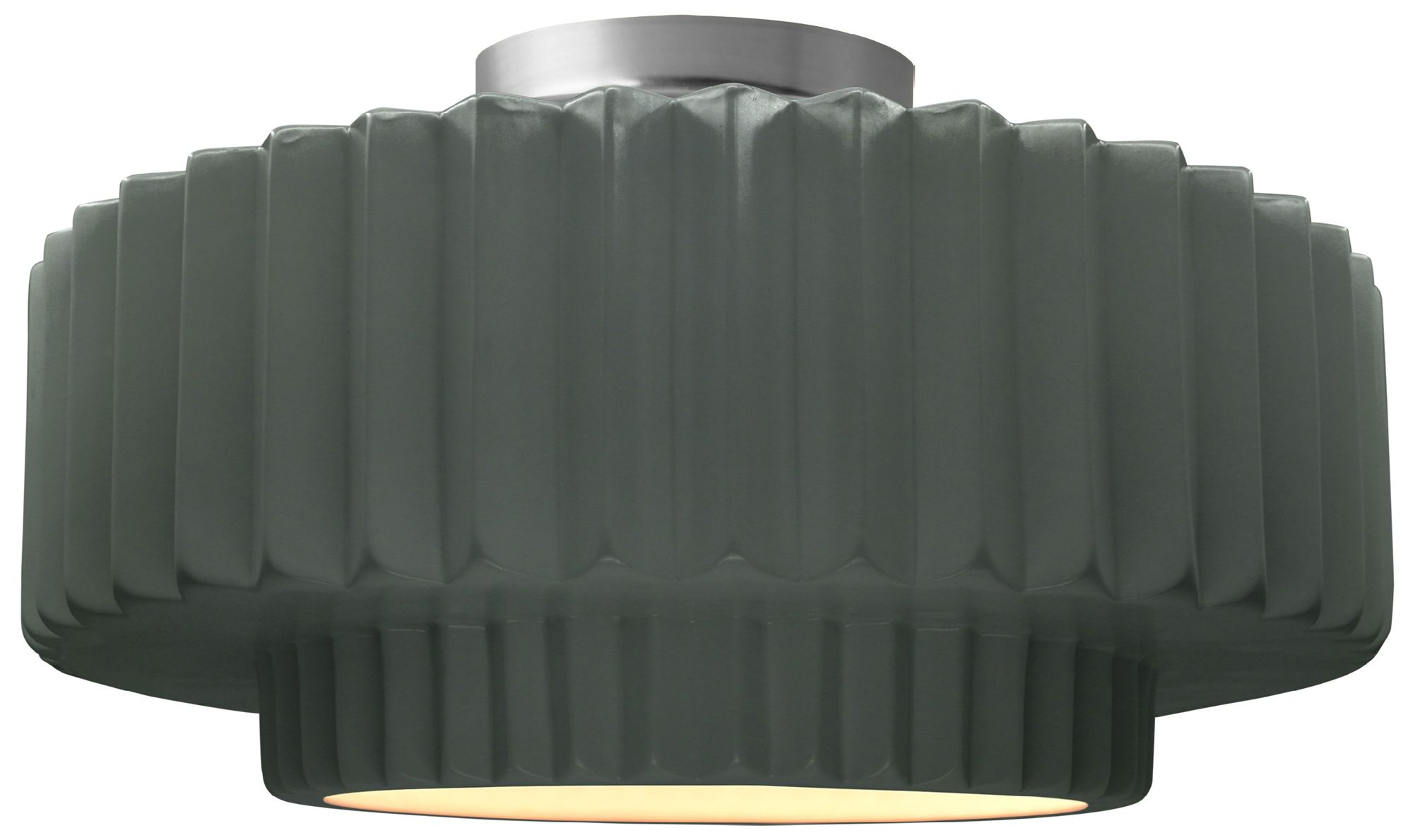 Radiance 14 1/2" Wide Brushed Nickel and Green Ceiling Light