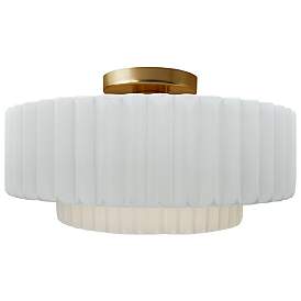 Image1 of Radiance 14 1/2"W Brushed Brass w/ Gloss White Ceiling Light