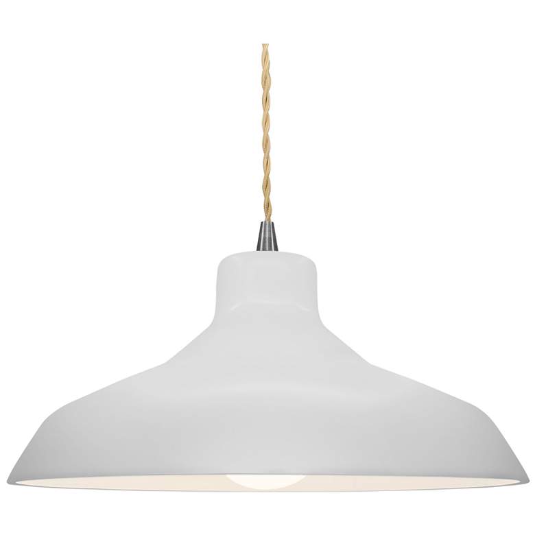 Image 1 Radiance 15.5"W Bisque Frame Nickel Large Loft Beige Twisted LED Penda