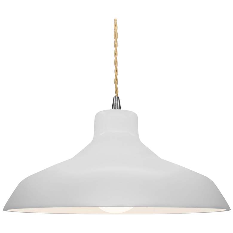 Image 1 Radiance 15.5"W Bisque Frame Nickel Large Loft Beige Twisted Pendant