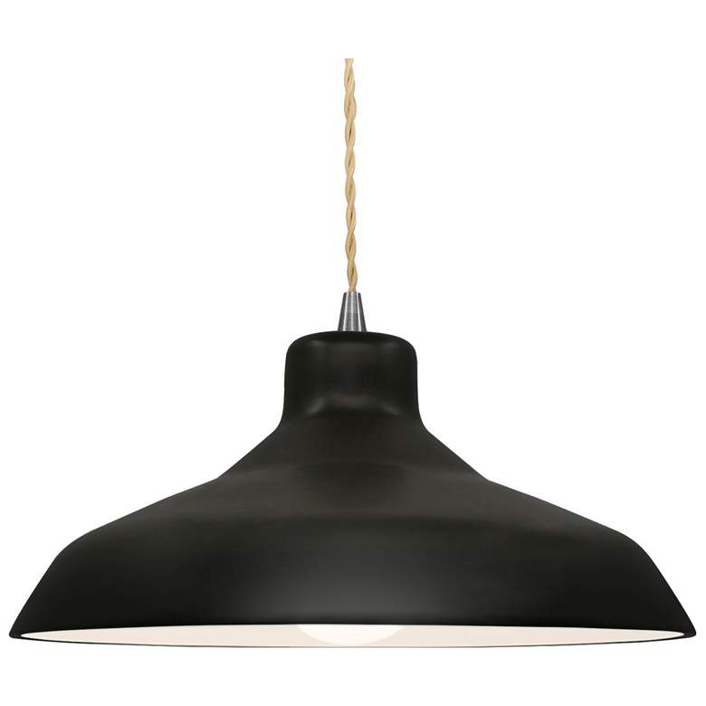 Image 1 Radiance 15.5"W Carbon Frame Nickel Large Loft Beige Twisted LED Penda