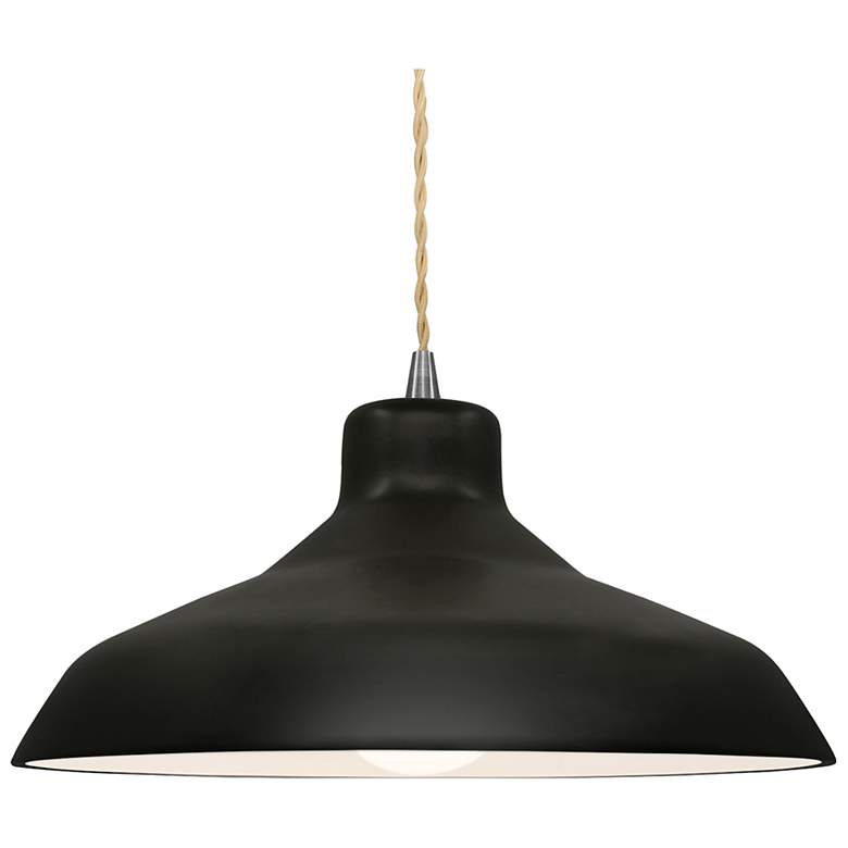Image 1 Radiance 15.5"W Carbon Frame Nickel Large Loft Beige Twisted Pendant