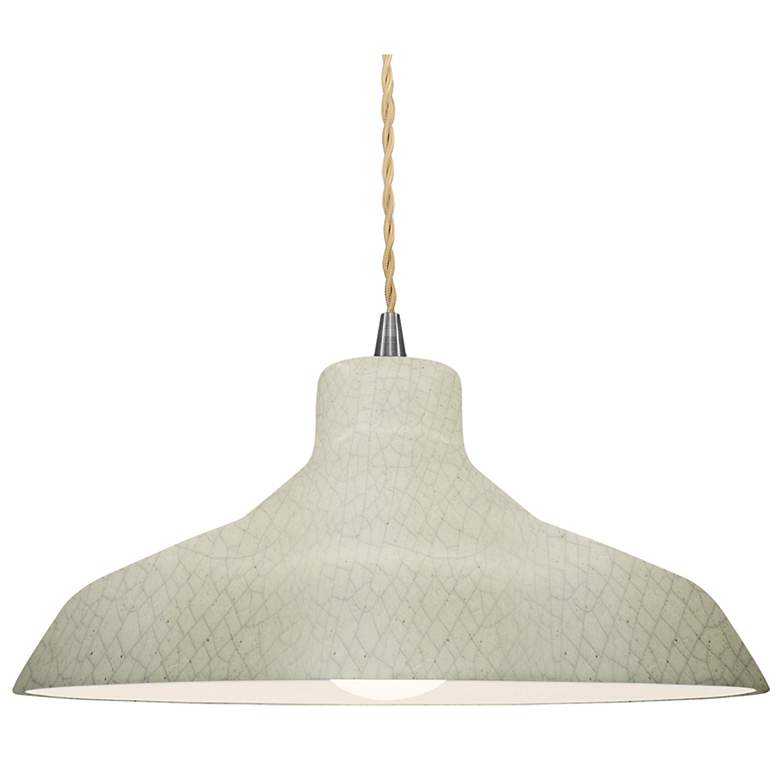 Image 1 Radiance 15.5"W Celadon Frame Nickel Large Loft Beige Twisted LED Pend