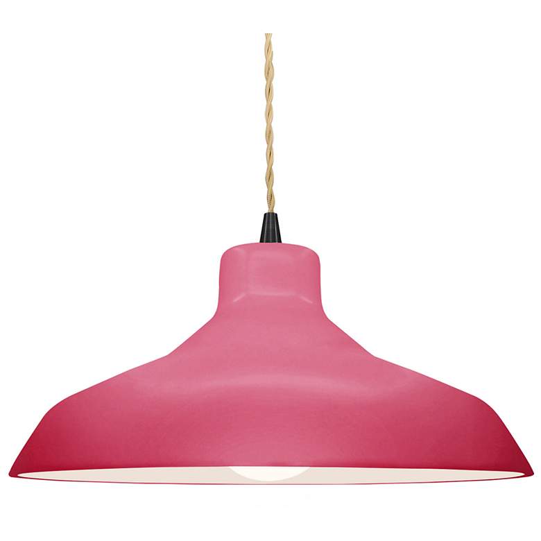 Image 1 Radiance 15.5"W Cerise Frame Matte Black Large Loft Beige Twisted Pend