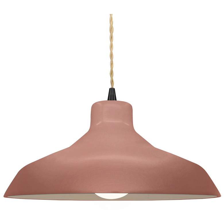 Image 1 Radiance 15.5"W Clay Frame Matte Black Large Loft Beige Twisted LED Pe