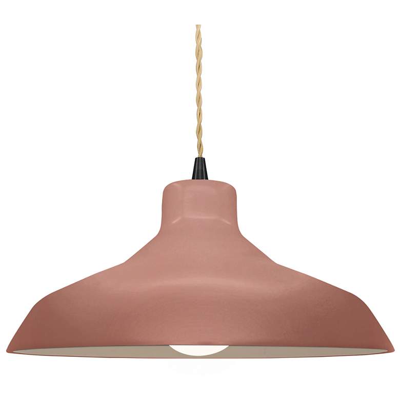 Image 1 Radiance 15.5"W Clay Frame Matte Black Large Loft Beige Twisted Pendan