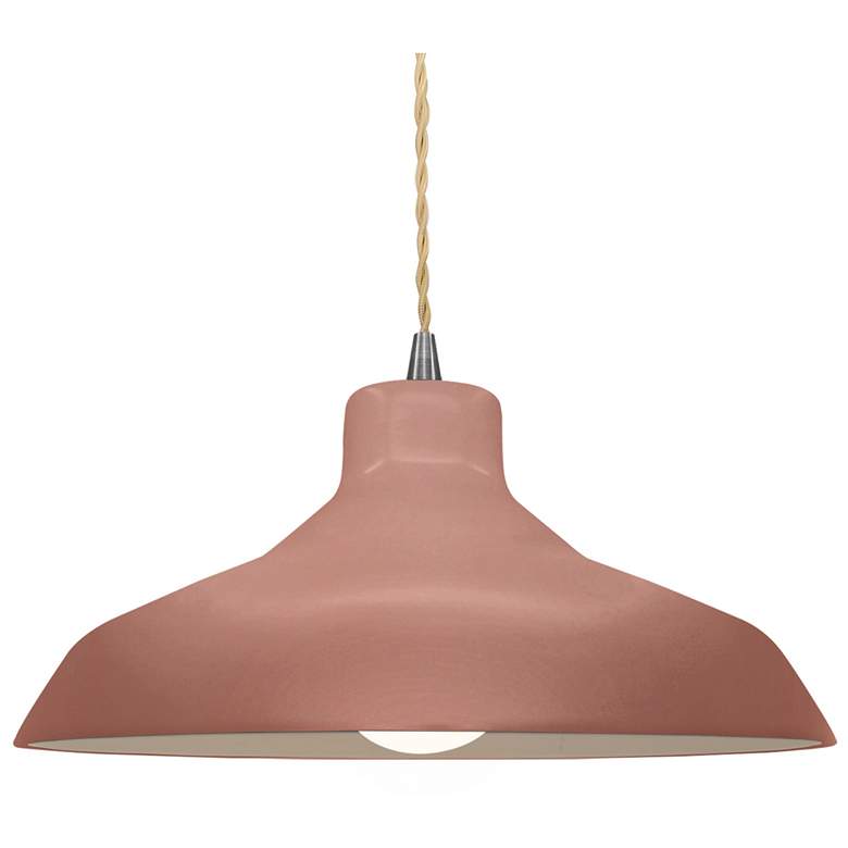 Image 1 Radiance 15.5"W Clay Frame Nickel Large Loft Beige Twisted LED Pendant