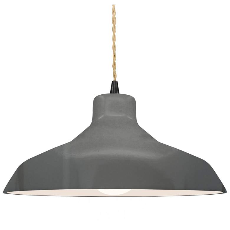 Image 1 Radiance 15.5"W Grey Frame Matte Black Large Loft Beige Twisted LED Pe