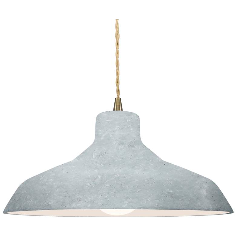 Image 1 Radiance 15.5"W Large Loft Brass Beige Cord Pendant w/ Concrete Shade