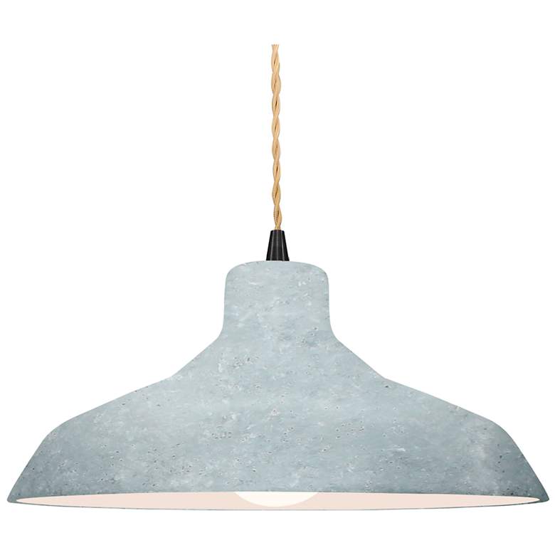 Image 1 Radiance 15.5"W Large Loft Matte Black Beige Cord Pendant w/ Concrete