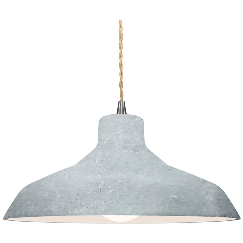 Image 1 Radiance 15.5"W Large Loft Nickel Beige Cord Pendant w/ Concrete Shade