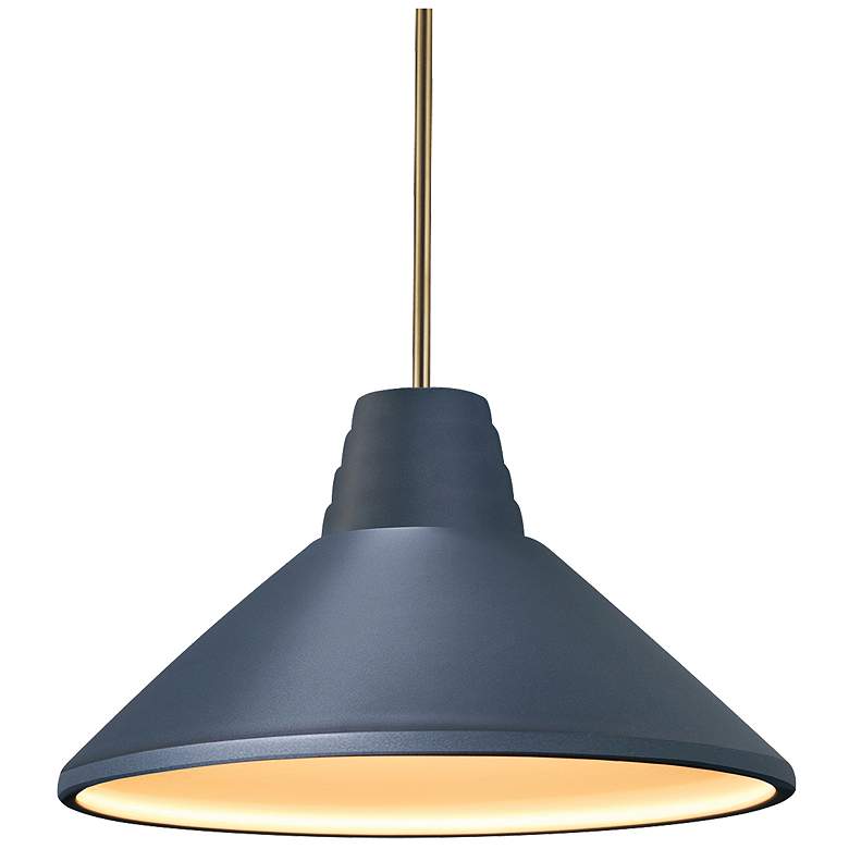 Image 1 Radiance 15"W Antique Brass and LED Ceramic Pendant Light
