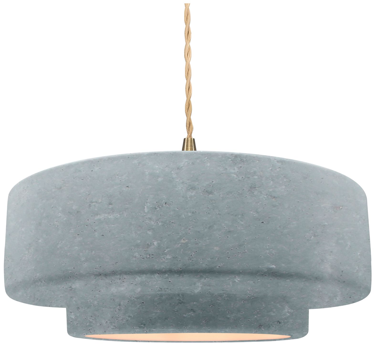 Radiance 16.25" Tier Polished Brass Beige Cord Pendant Made to Order
