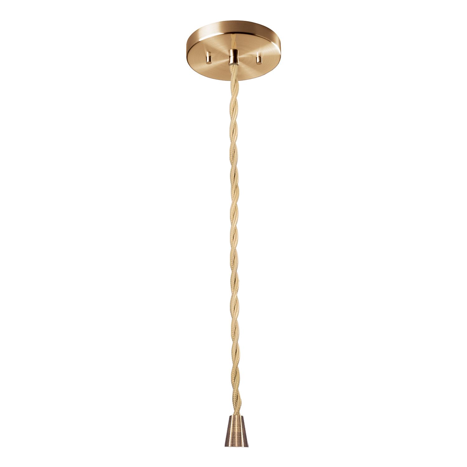 Image 2 Radiance 16.25" Tier Polished Brass Beige Cord Pendant Made to Order more views