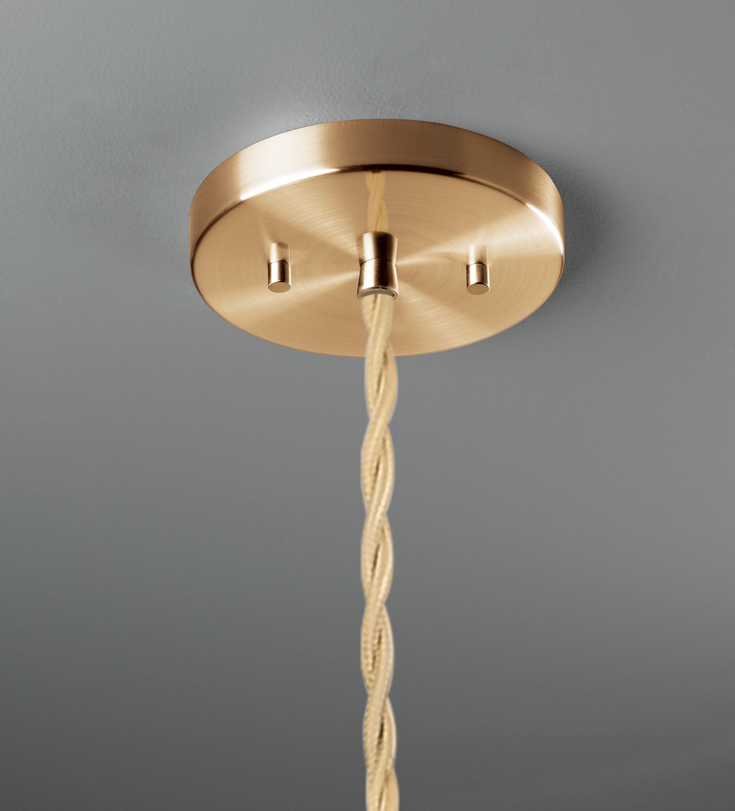 Image 3 Radiance 16.25" Tier Polished Brass Beige Cord Pendant Made to Order more views