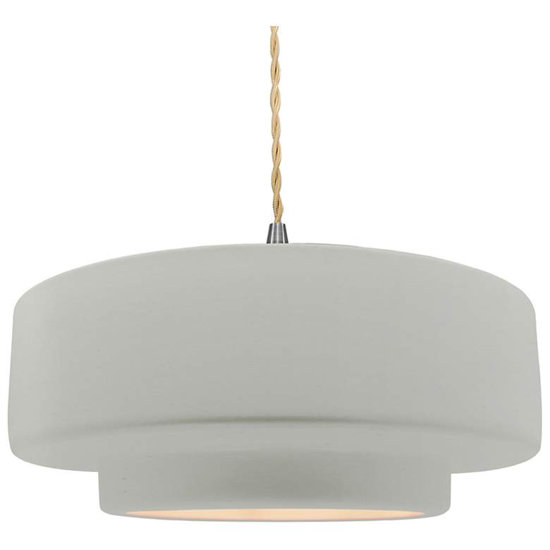 Image 1 Radiance 16.25"W Matte White Frame Nickel Large Tier Beige Twisted Pen