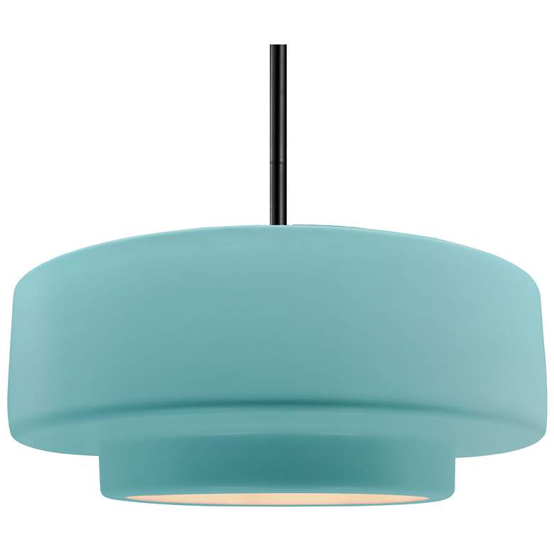 Image 1 Radiance 16.25"W Tier Black Rigid Stem Pendant w/ Reflecting Pool Shad