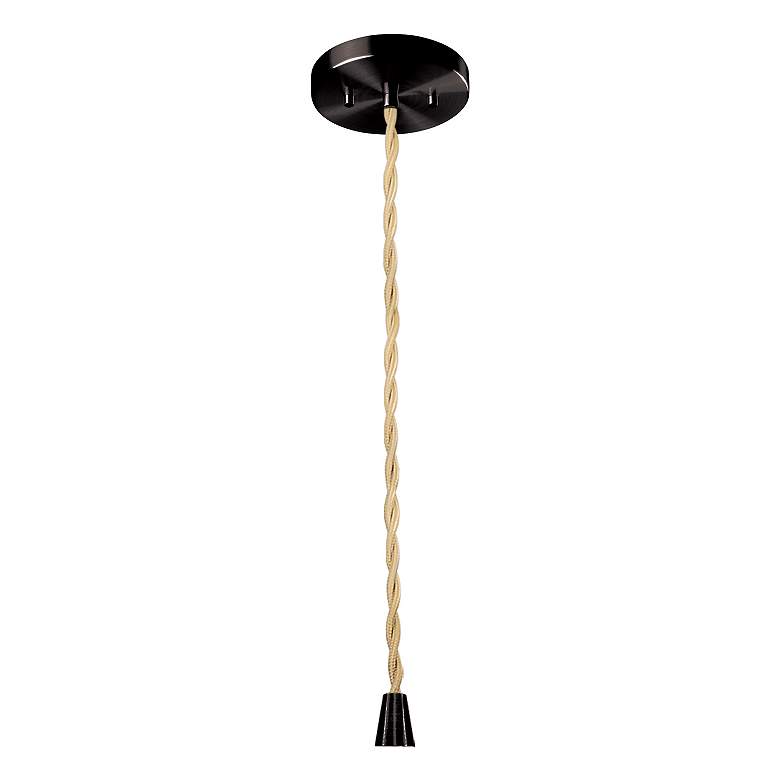 Image 2 Radiance 16.25"W Tier Matte Black Beige Cord Pendant w/ Concrete Shade more views