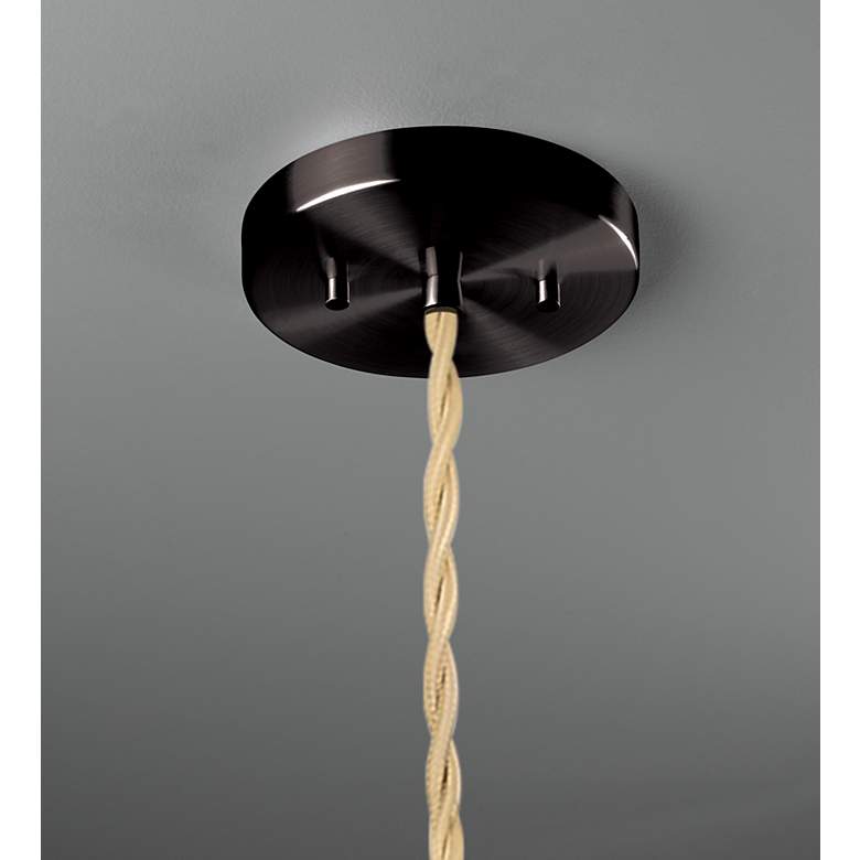 Image 3 Radiance 16.25"W Tier Matte Black Beige Cord Pendant w/ Concrete Shade more views