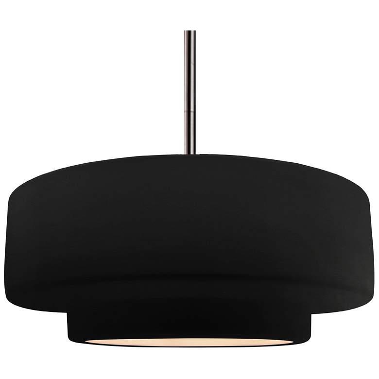 Image 1 Radiance 16.25"W Tier Nickel Rigid Stem Pendant w/ Carbon Matte Black