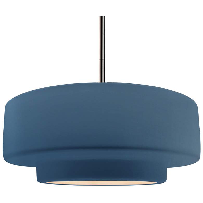 Image 1 Radiance 16.25"W Tier Nickel Rigid Stem Pendant w/ Midnight And White