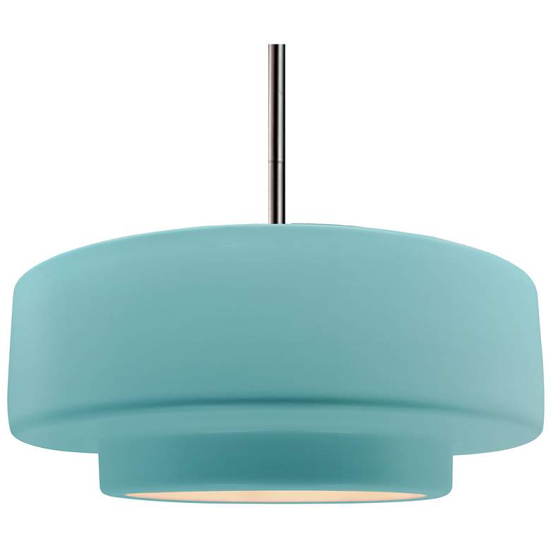 Image 1 Radiance 16.25"W Tier Nickel Rigid Stem Pendant w/ Reflecting Pool Sha