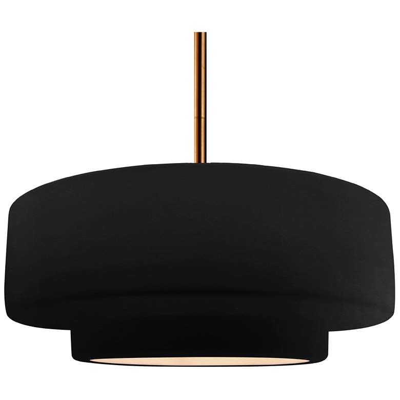 Image 1 Radiance 16.25"W Tier Polished Brass Stem Pendant w/ Carbon Black Shad