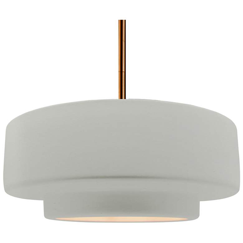 Image 1 Radiance 16.25"W Tier Polished Brass Stem Pendant w/ Matte White Shade