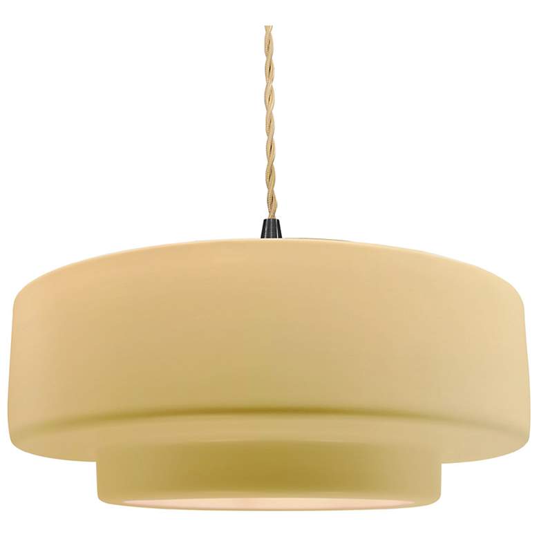 Image 1 Radiance 16.25"W Yellow Frame Matte Black Large Tier Beige Twisted Pen