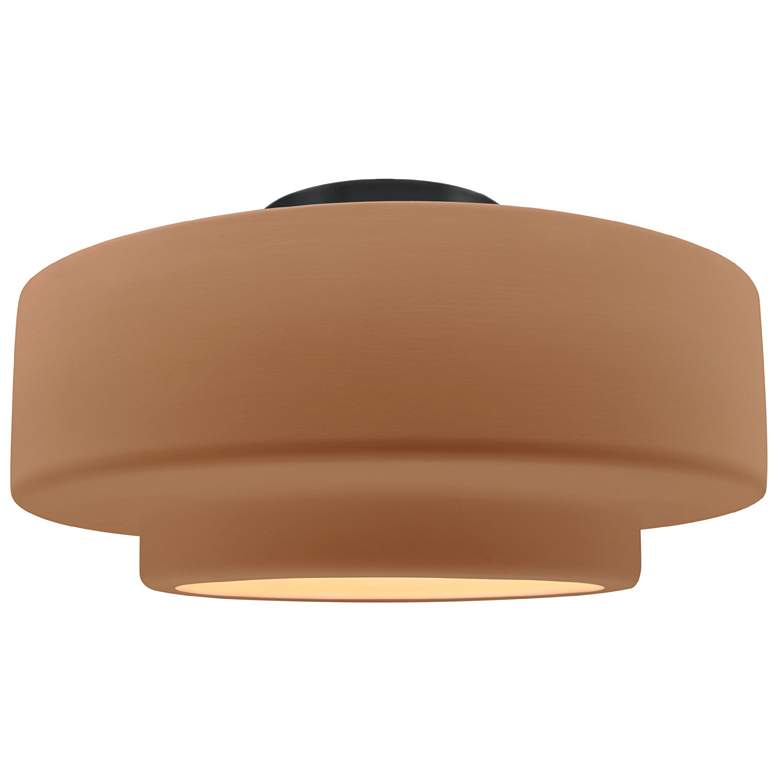 Image 1 Radiance 16.5"W Adobe Frame Matte Black Metal Large Tier LED Semi.Flus