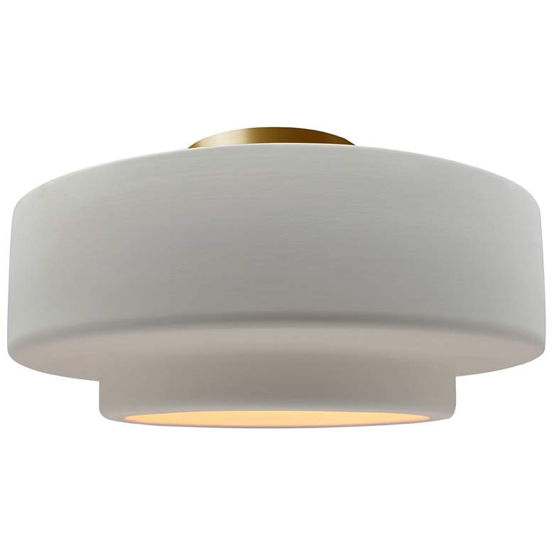 Image 1 Radiance 16.5"W Bisque Frame Brushed Brass Metal Large Tier LED Semi.F