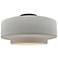 Radiance 16.5"W Bisque Frame Matte Black Metal Large Tier Semi.Flush