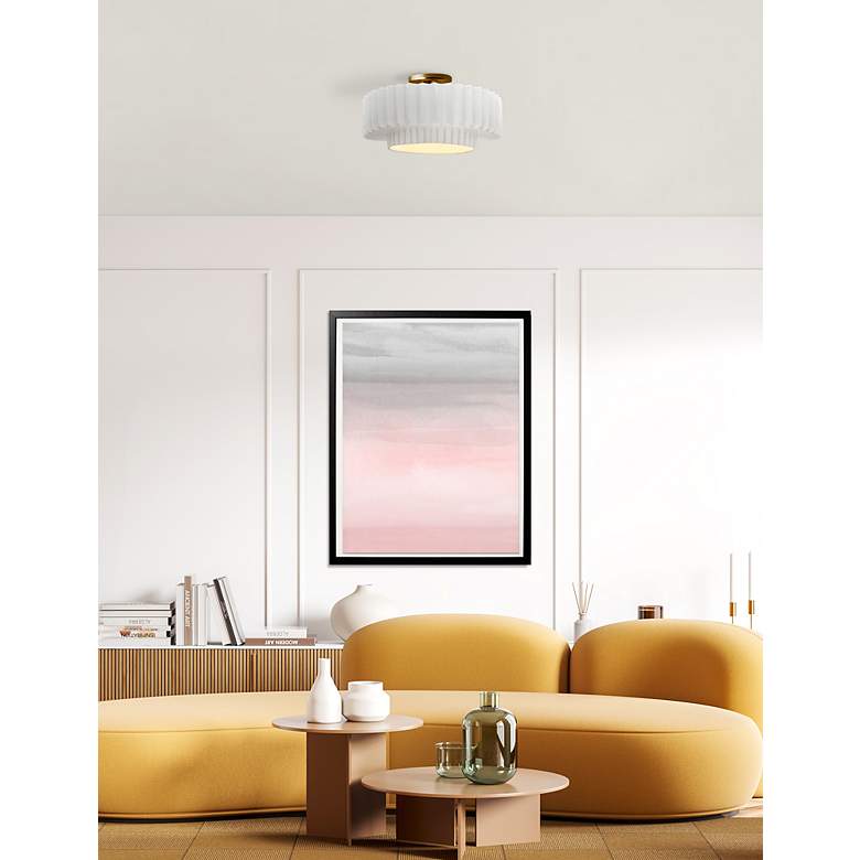 Image 3 Radiance 16.5"W Bisque Frame Nickel Large Tier Pleated LED Semi.Flush more views