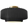 Radiance 16.5"W Carbon Frame Brushed Brass Large Tier Pleated Semi.Flu