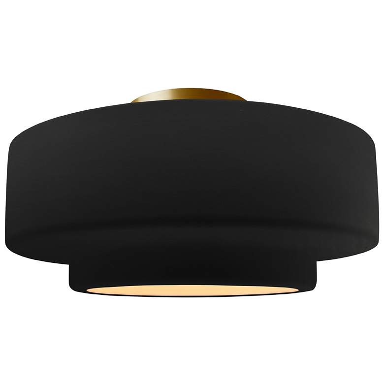 Image 1 Radiance 16.5"W Carbon Frame Brushed Brass Metal Large Tier Semi.Flush